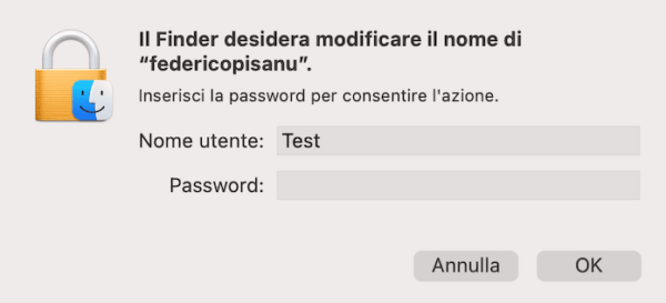 Mac Finder Modifica Nome Cartella Inizio Password