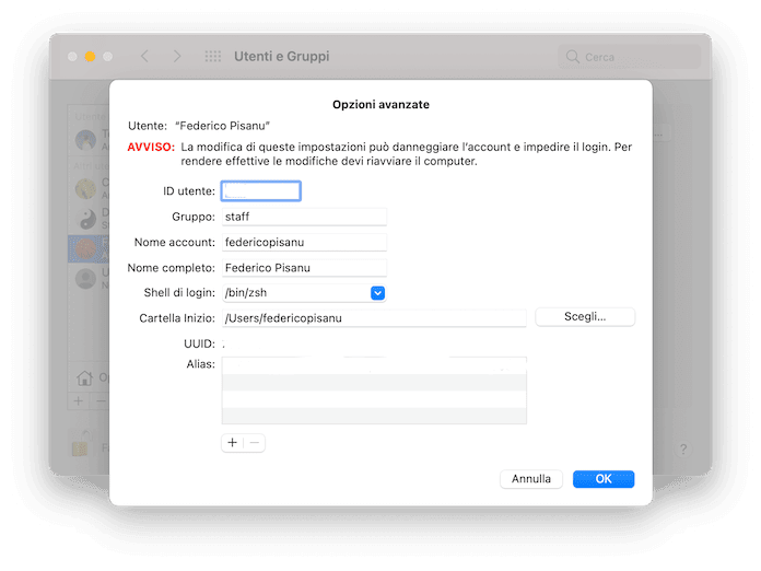 Advanced User Options for Mac