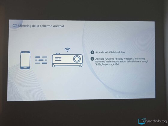 Mirroring Android   Proiettore