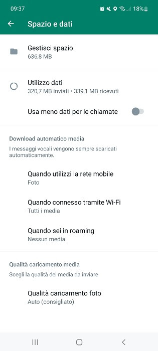 App Whatsapp Cartella Gestisci Spazio