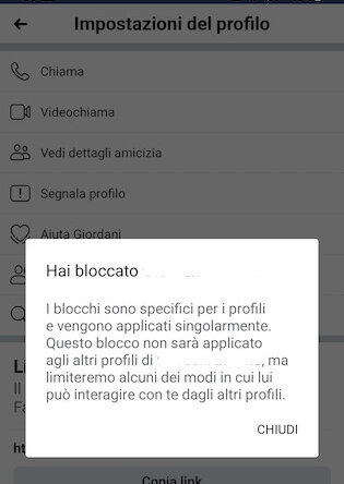 Facebook Blocca Messaggio Conferma