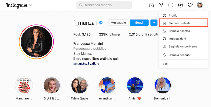 Instagram Pc Elementi Salvati