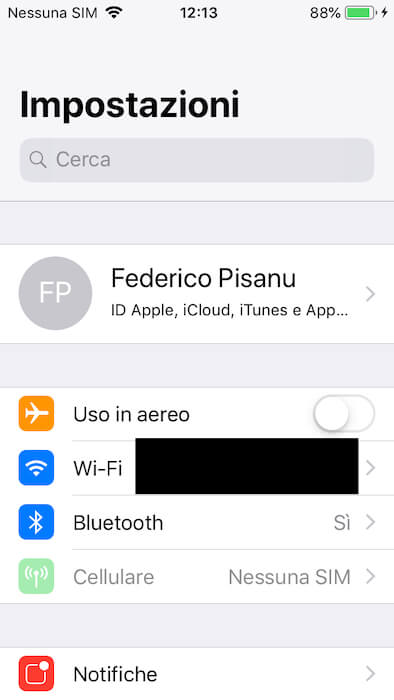 Iphone Impostazioni