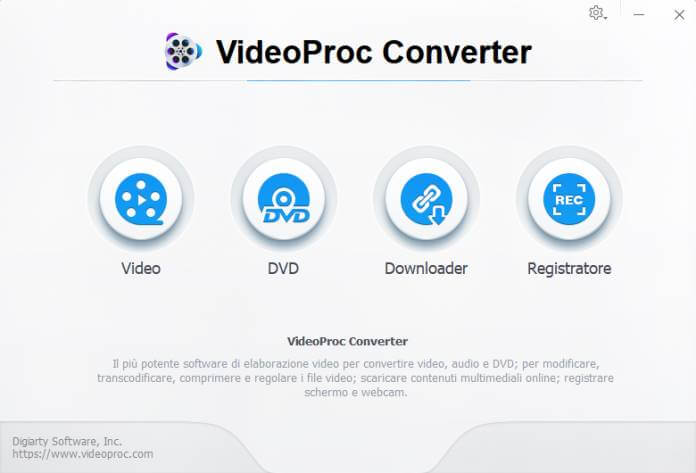 Videoproc Schermata