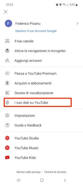 Youtube I Tuoi Dati
