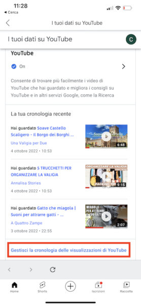 Youtube Iphone Gestisci Cronologia Visualizzazioni Youtube