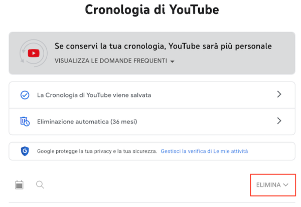 Youtube Pc Elimina Cronologia