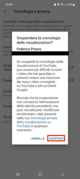 Youtube Sospendere Cronologia Visualizzazioni