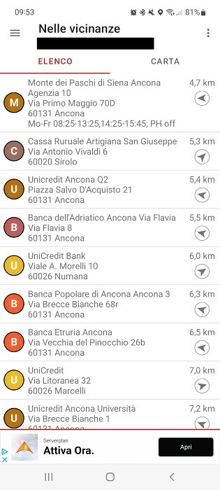 Locatore Di Bancomat App Ricerca
