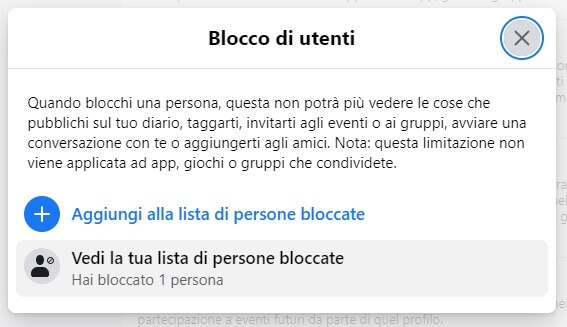 Facebook Blocco Di Utenti