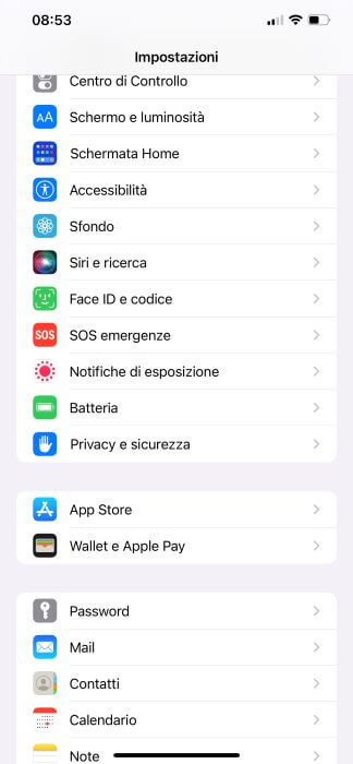 Iphone Impostazioni