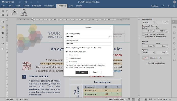 ONLYOFFICE Protezione Documenti