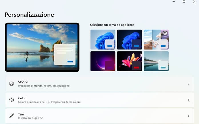 Personalizzazione Windows 11