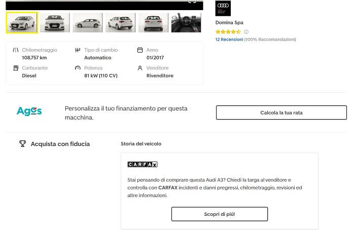 Autoscout24 Dettagli Annuncio Offerta