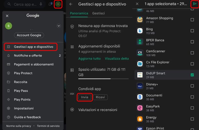 Condividere App Android tramite Bluetooth