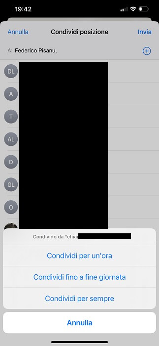 Iphone App Dove Condividi Posizione Per Un Ora