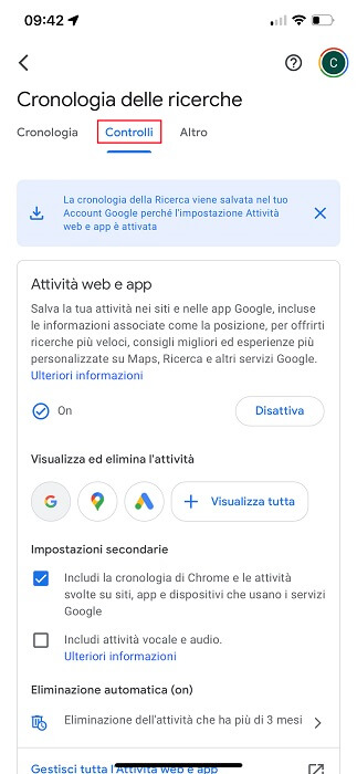 Iphone App Google Cronologia Delle Ricerche Controlli