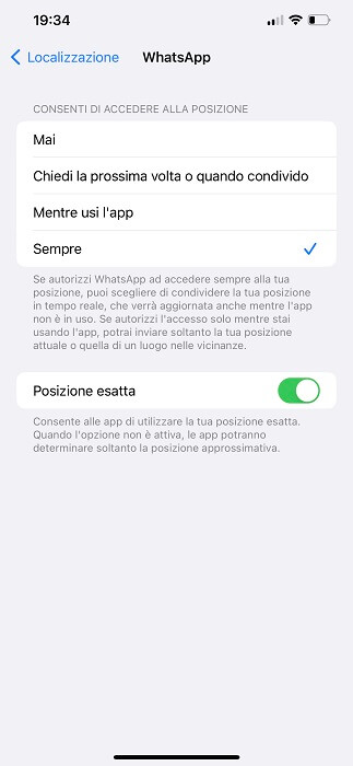 Iphone Localizzazione Whatsapp