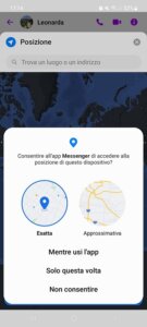 Messenger Consentire Accesso Posizione
