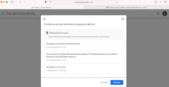 Safari Myaccountgoogle Elimina Attivita Web E App Definitivamente