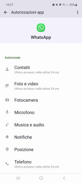 Whatsapp Impostazioni Autorizzazione