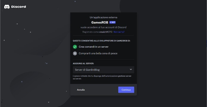 GamesROB Installazione Bot Discord