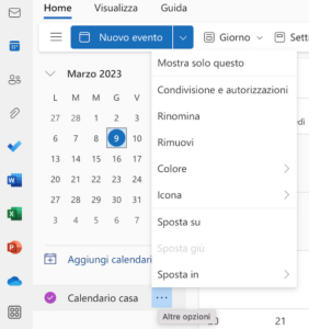 Altre Opzioni Calendario Outlook