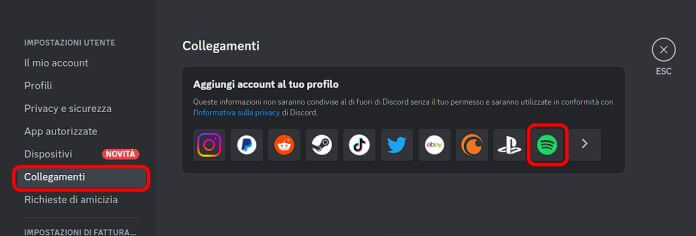 Come mettere musica su Discord: Spotify