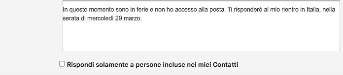 Gmail Risposta Automatica Opzione Solo Contatti