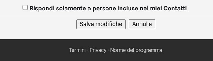 Gmail Risposta Automatica Salva Modifiche