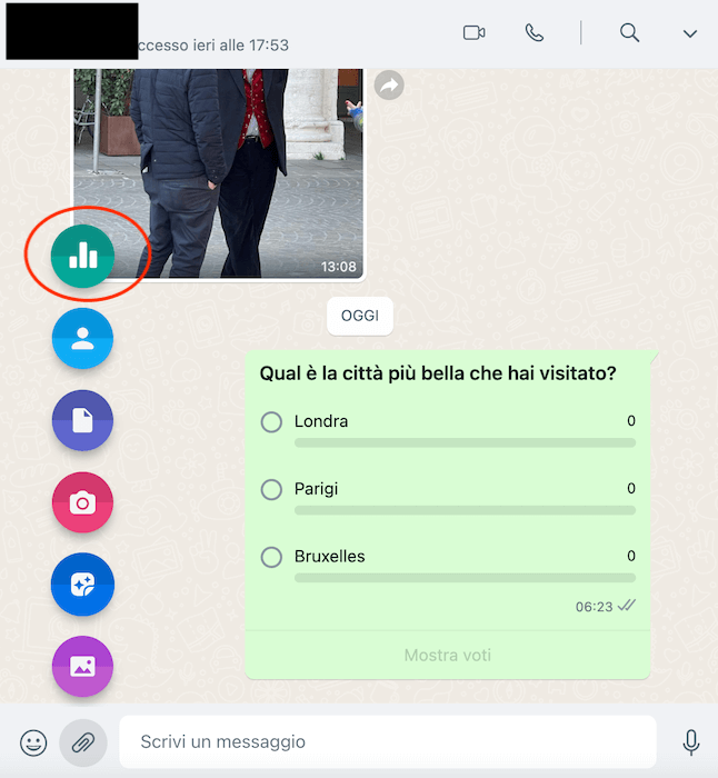 Icona Sondaggi Whatsapp Desktop