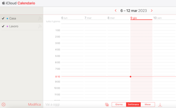 Modifica Icloud Calendario