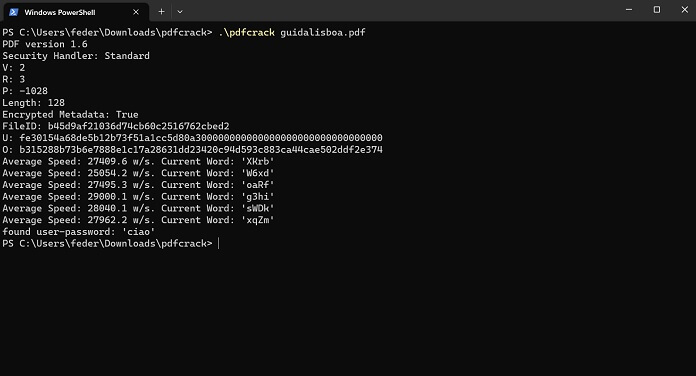 Pdfcrack Found User Password