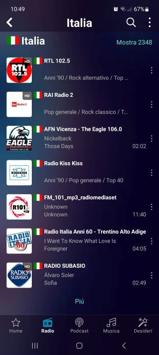 Audials Elenco Web Radio Italia