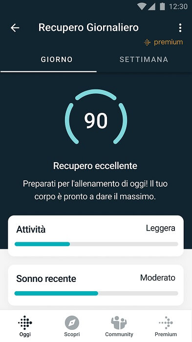 Fitbit Recupero Giornaliero