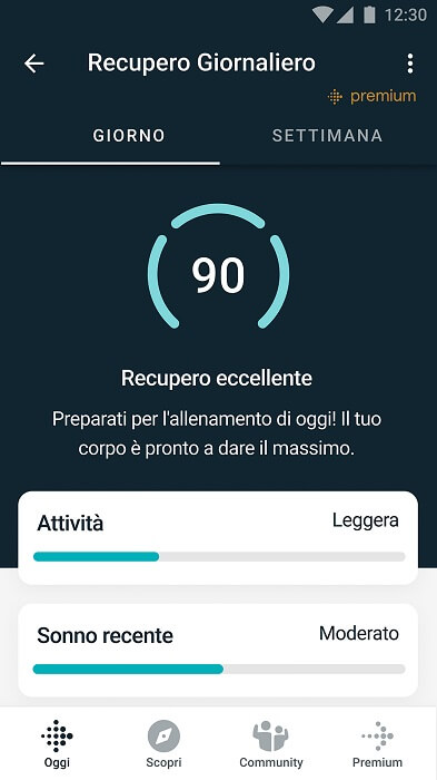 Fitbit Recupero Giornaliero