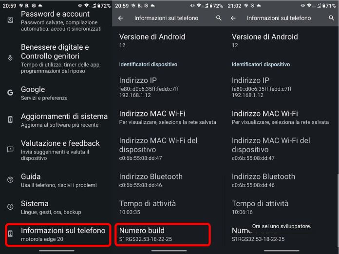 attivare modalità sviluppatore Android impostazioni