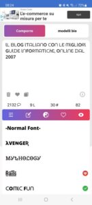 Fonts For Instagram Testo Bio