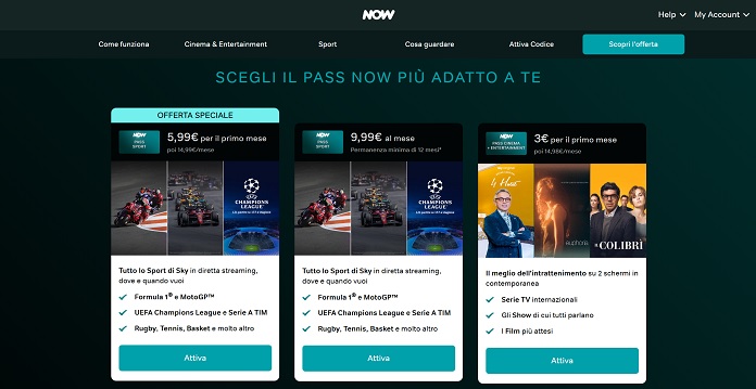 Promozioni Pass Now