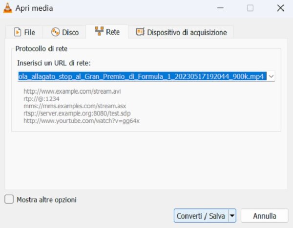 Vlc Media Player Rete Converti Salva