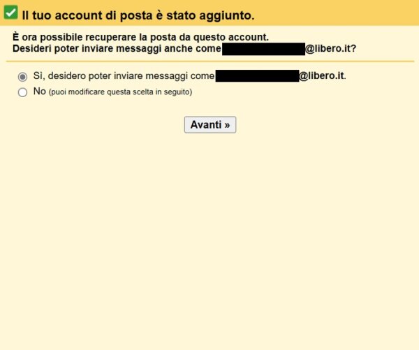 Gmail Account Posta Libero Aggiunto