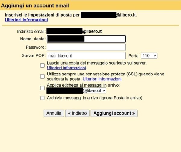 Gmail Impostazioni Posta Libero