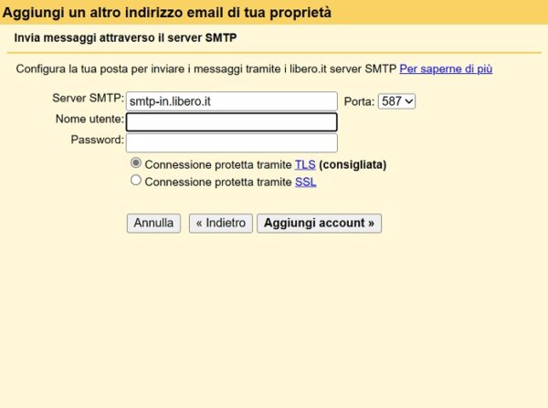 Gmail Invia Messaggi Server Smtp