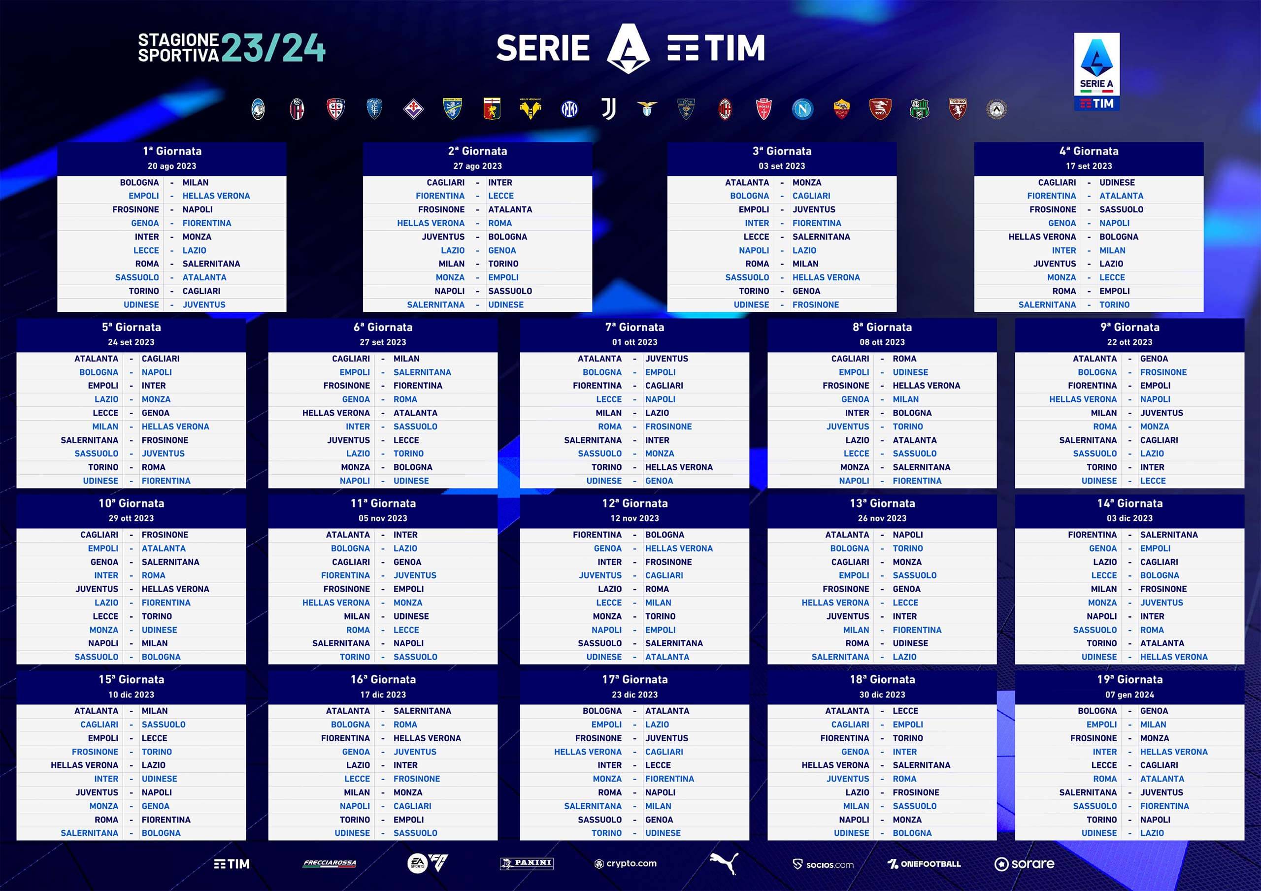 Calendario Serie A 2023 2024 Big Match Date E Info GiardiniBlog Calendario Serie A 2023 2024 Big Match Date E Info GiardiniBlog