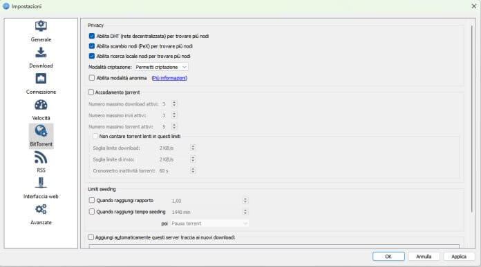 scaricare più velocemente con qbittorrent
