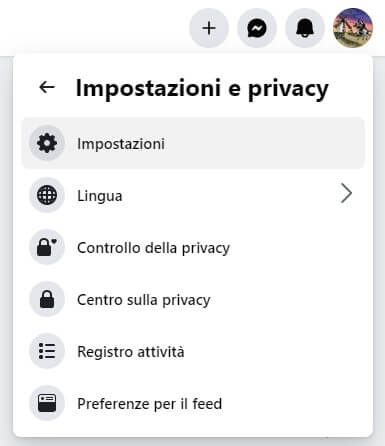 Facebook Impostazioni