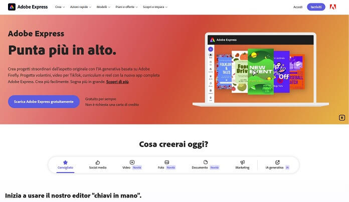 Adobe Express la migliore alternativa a Canva