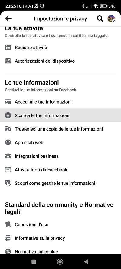 Scarica Le Tue Informazioni