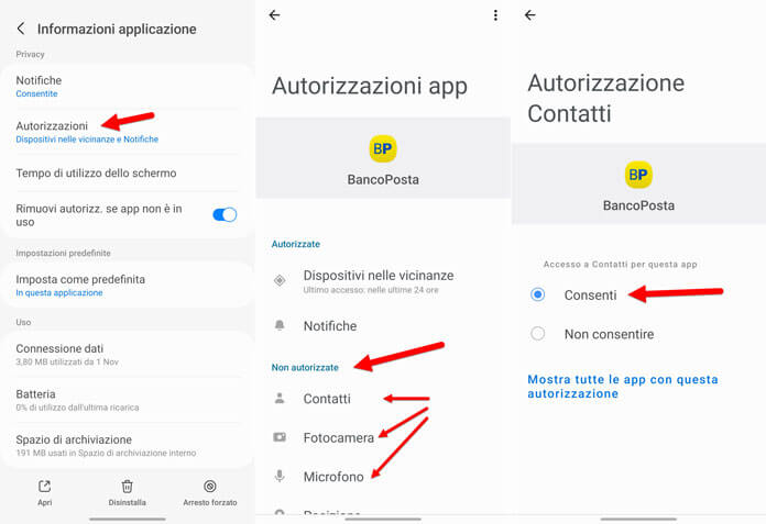 App Bancoposta Autorizzazioni Permessi