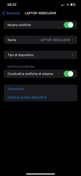 Bluetooth Iphone Notifiche Sistema Condivisione